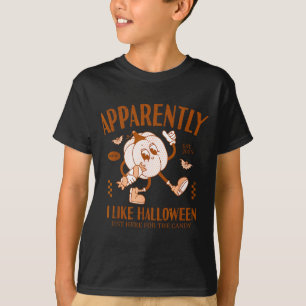 Lustiger Kürbis Anscheinend mag ich Halloween T-Shirt