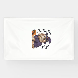 Lustiger Kürbis-Fledermaus-Hexen-Kostüm Perserkatz Banner