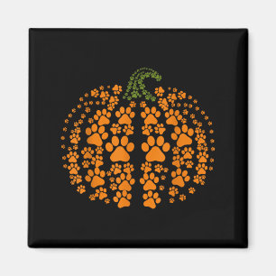 Lustiger Kürbis Halloween Pfote Hund Magnet