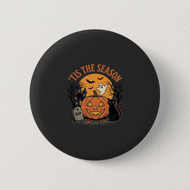 Lustiger Kürbis Halloween Wortspiel Design2 (2)_1 Button (Vorderseite)