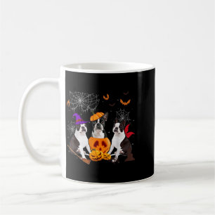 Lustiger Kürbis Hexe Boston Terrier Hund Halloween Kaffeetasse