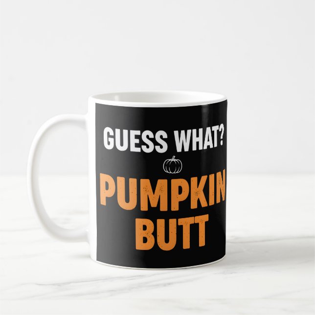 Lustiger Kürbis Hintern Halloween-Design Kaffeetasse (Links)