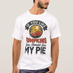 Lustiger Kürbiskuchen Halloween Vintage-Shirt-Desi T-Shirt