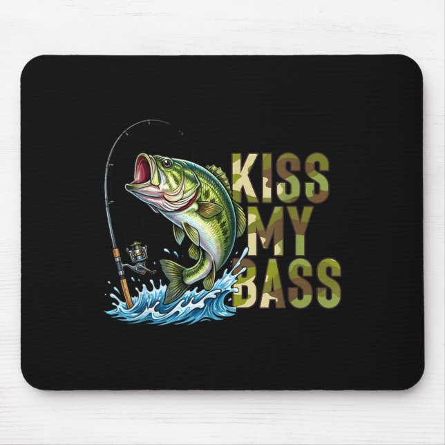 Lustiger Kuss mein-Barsch-Tarnung-Angler Barsch-An Mousepad (Vorne)