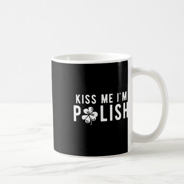 Lustiger Küss mich, ich bin Polnisch St. Patrick's Kaffeetasse (Rechts)