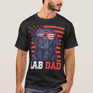 Lustiger Lab Dad USA Sterne Labrador 4. Juli T-Shirt