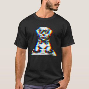 Lustiger Labrador Retriever DJ Glitch Rave EDM Mus T-Shirt