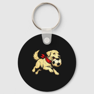 Lustiger Labrador Retriever Hund spielt Fußballspi Schlüsselanhänger