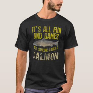 Lustiger Lachsangeln Süßwasser Salzwasser Fisch An T-Shirt
