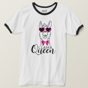 Lustiger Lama Königin-T - Shirt für Mädchen