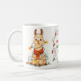 Lustiger Lama Weihnachtslicht Tasse