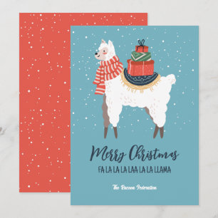 Lustiger Lama Winterurlaub Frohe Weihnachten