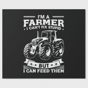 Lustiger Landwirtschaftstraktor Ich bin ein Landwi Geschenkpapier