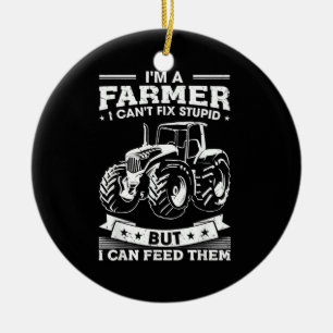 Lustiger Landwirtschaftstraktor Ich bin ein Landwi Keramik Ornament