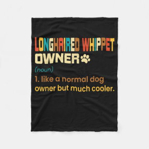 Lustiger Langhaar-Whippet Vintage Retro Hundemama Fleecedecke