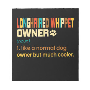 Lustiger Langhaar-Whippet Vintage Retro Hundemama  Notizblock