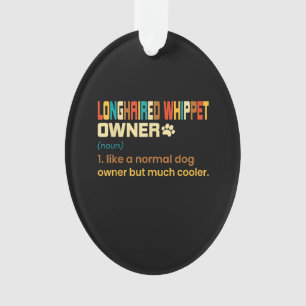 Lustiger Langhaar Whippet Vintage Retro Hundemama Ornament