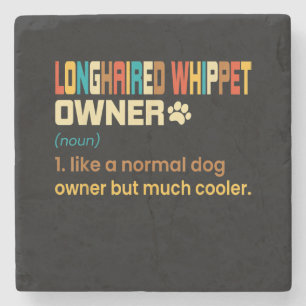 Lustiger Langhaar-Whippet Vintage Retro Hundemama Steinuntersetzer