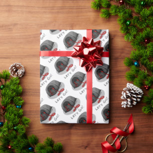 Lustiger Lass uns gehen! Pekingese-Hund (schwarz)  Geschenkpapier
