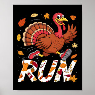 Lustiger Lauf Laufen 5k Rennen Truthahn Trab Ernte Poster