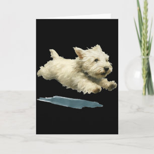 Lustiger Laufender Hund Kunst Druck Süßer Westie H Karte