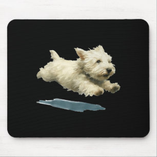Lustiger laufender Hund Kunst Druck süßer Westie-H Mousepad