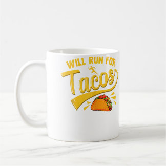 Lustiger Laufender Läufer Mexikanisches Essen Taco Kaffeetasse