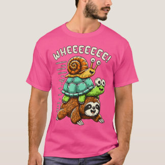 Lustiger Laufender Reitender Süßer Tierliebhaber T-Shirt