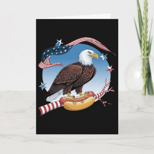 Lustiger Ld Adler Hotdog Amerikanische Flagge 4. J Karte