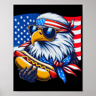 Lustiger Ld Adler Hotdog Amerikanische Flagge 4. J Poster