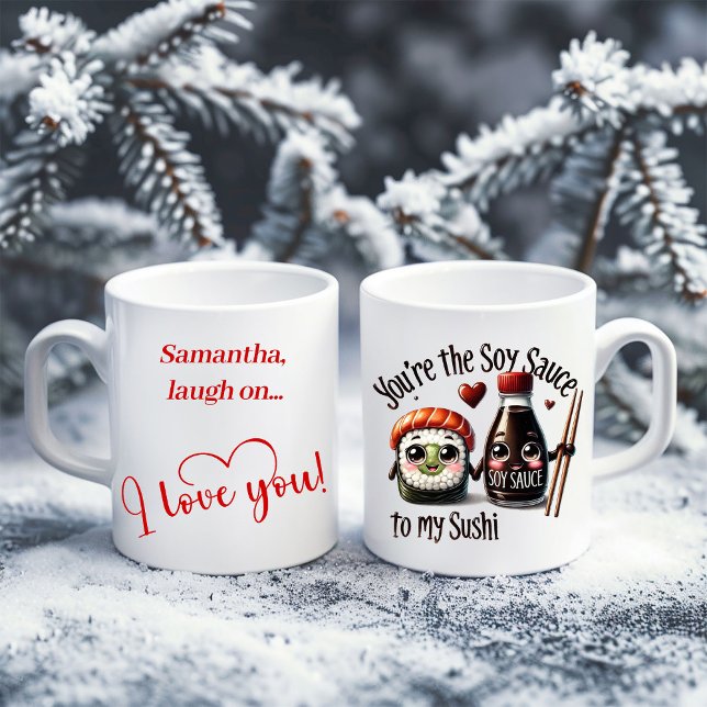 Lustiger Lebensmittelbecher mit individuellem Name Kaffeetasse (Funny Food Mug Custom Name Valentine Gift)