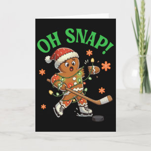 Lustiger Lebkuchen-Eishockey-Weihnachts-Cookie Oh Karte