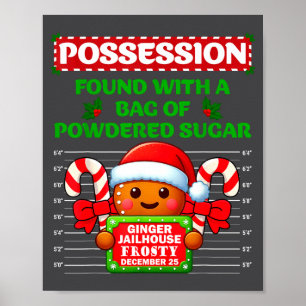 Lustiger Lebkuchen-Insasse Weihnachten passende Fa Poster