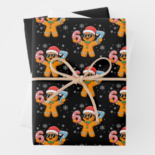 Lustiger Lebkuchen Sechs Sieben 67 Eis Drip Weihna Geschenkpapier Set