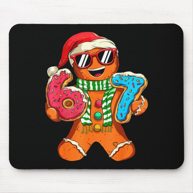 Lustiger Lebkuchen Sechs Sieben 67 Meme Eis Weihna Mousepad (Vorne)