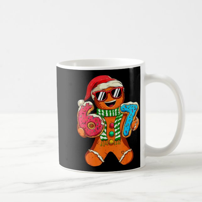 Lustiger Lebkuchen Sechs Sieben 67 Meme Eiscreme C Kaffeetasse (Rechts)