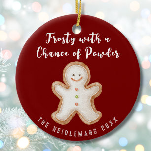 Lustiger Lebkuchen Süßer Roter Traditioneller Weih Keramik Ornament