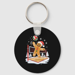 Lustiger Lebkuchen-Volleyballspieler Weihnachten Schlüsselanhänger