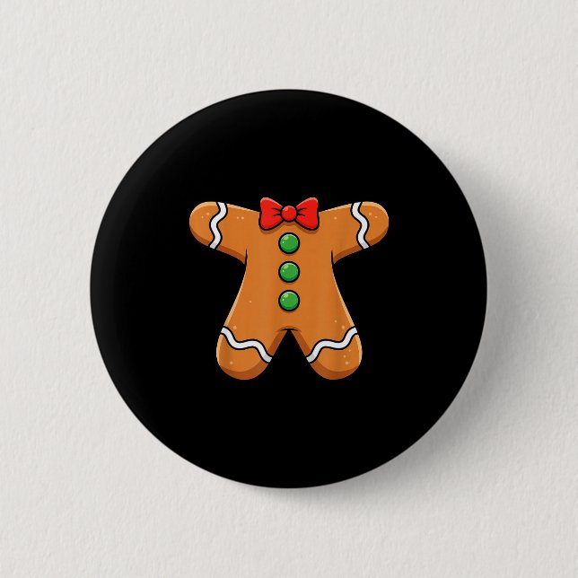 Lustiger Lebkuchen-Weihnachtsplätzchen-Xmas-Kostüm Button (Vorderseite)