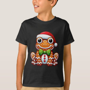 Lustiger Lebkuchenmann Frosch Weihnachten Damen He T-Shirt