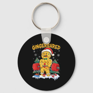 Lustiger Lebkuchenmann Gingershred Fitnessstudio B Schlüsselanhänger