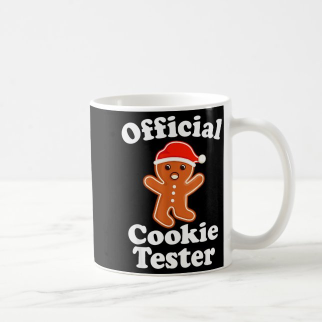Lustiger Lebkuchenmann-Keks-Tester Weihnachten  Kaffeetasse (Rechts)
