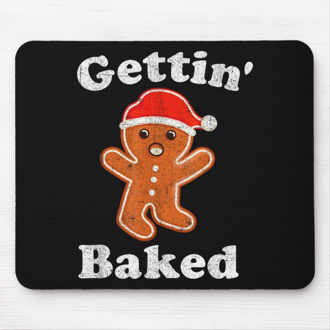 Lustiger Lebkuchenmann wird gebacken Kekse Backen  Mousepad (Vorne)