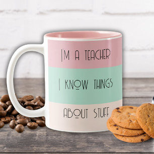 Lustiger Lehrer Farbblock personalisiert  Zweifarbige Tasse