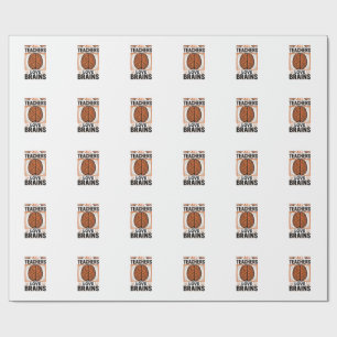 Lustiger Lehrer Halloween Gehirne Vintage Grafik_1 Geschenkpapier
