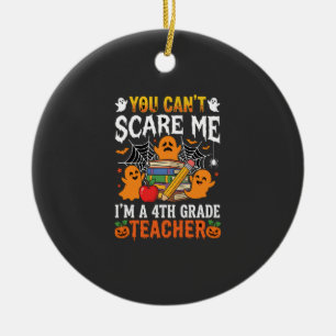 Lustiger Lehrer Halloween-Geist 4. Klasse Keramik Ornament