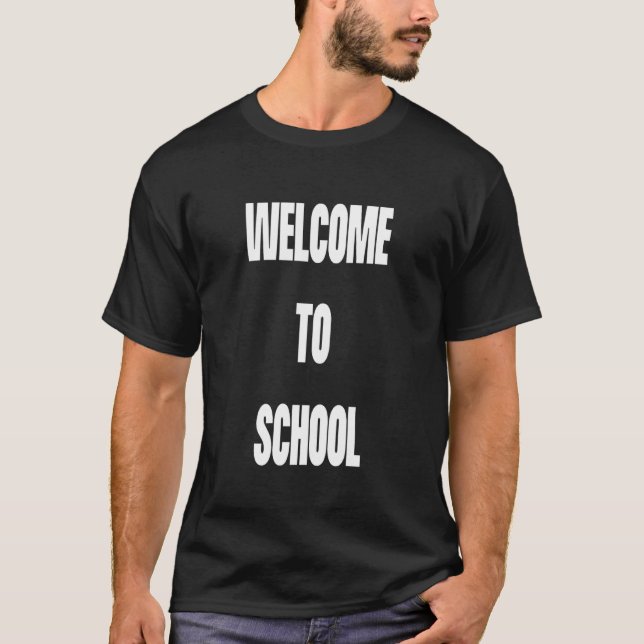 Lustiger Lehrer, Schülerbotschafter, Willkommen in T-Shirt (Vorderseite)