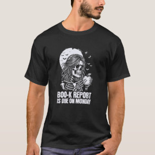 Lustiger Lehrer Skelett Boo-K Halloween Klassenzim T-Shirt