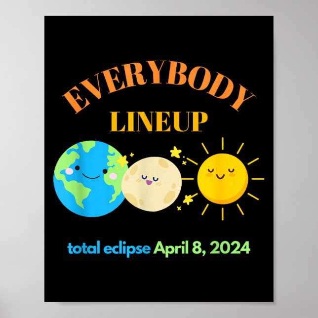 Lustiger Lehrer Sonnenfinsternis 8. April Poster (Vorne)