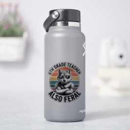 Lustiger Lehrer Wolf der 6. Klasse, auch wild Retr Aufkleber